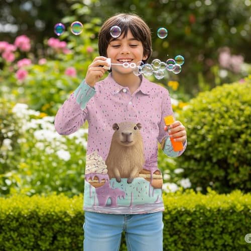 HUIACONG Girls Golf Shirts Boys Sweatshirts for Kids Children Tops4