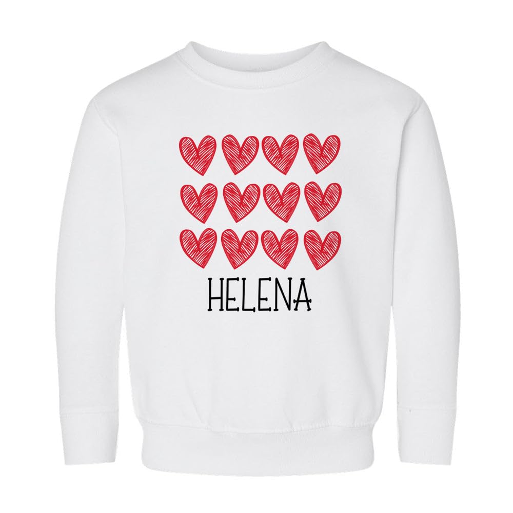 Hearts Helena Kids Sweatshirt Toddler 3T White