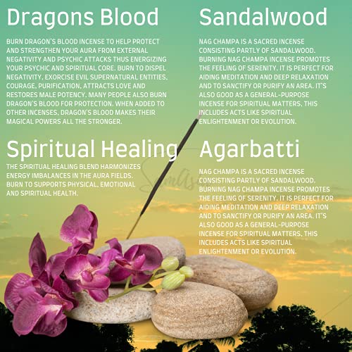 Satya Nag Champa Incense Sticks, 4 unique and premium flavours, Dragons Blood, Sandalwood - Image 2