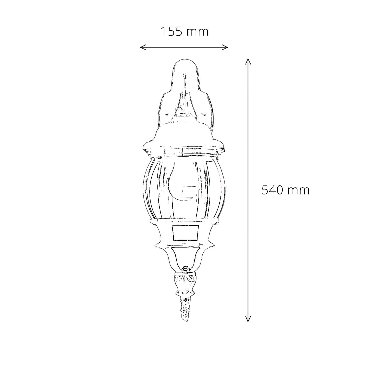 Licht-Erlebnisse Wandleuchte Aussen Vintage, Aussenleuchte, Aussenleuchten Hauswand, Weiß Gold, H:54 cm, IP44, E27, Lampe Terrasse Außen, Balkon Lampe