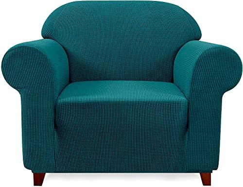subrtex 1-Piece Stretch Sofa Cover Spandex Jacquard Fabric Slipcovers for Couch, Armchair, Machine Washabl Furniture Protector (Sofa, Teal)