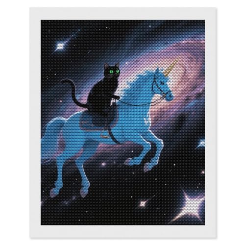 Kit broderie strass chat noir peinture diamant 5D adulte tableau DIY