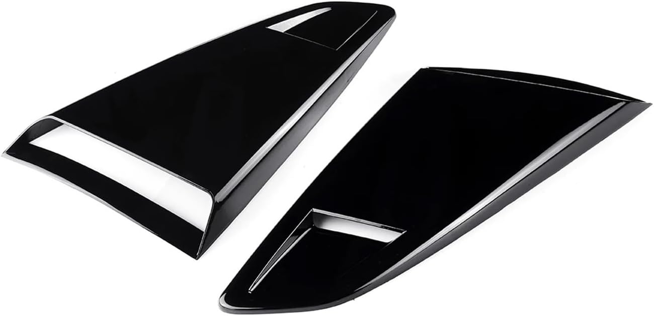 Compatible for Ford for Mustang 2015-2020 2Dr(Carbon Fiber Look) 1/4 Quarter Car Rear Side Window Louver Side Vent Scoop Cover Trim Side Vent Scoop Cover (Glossy Black)