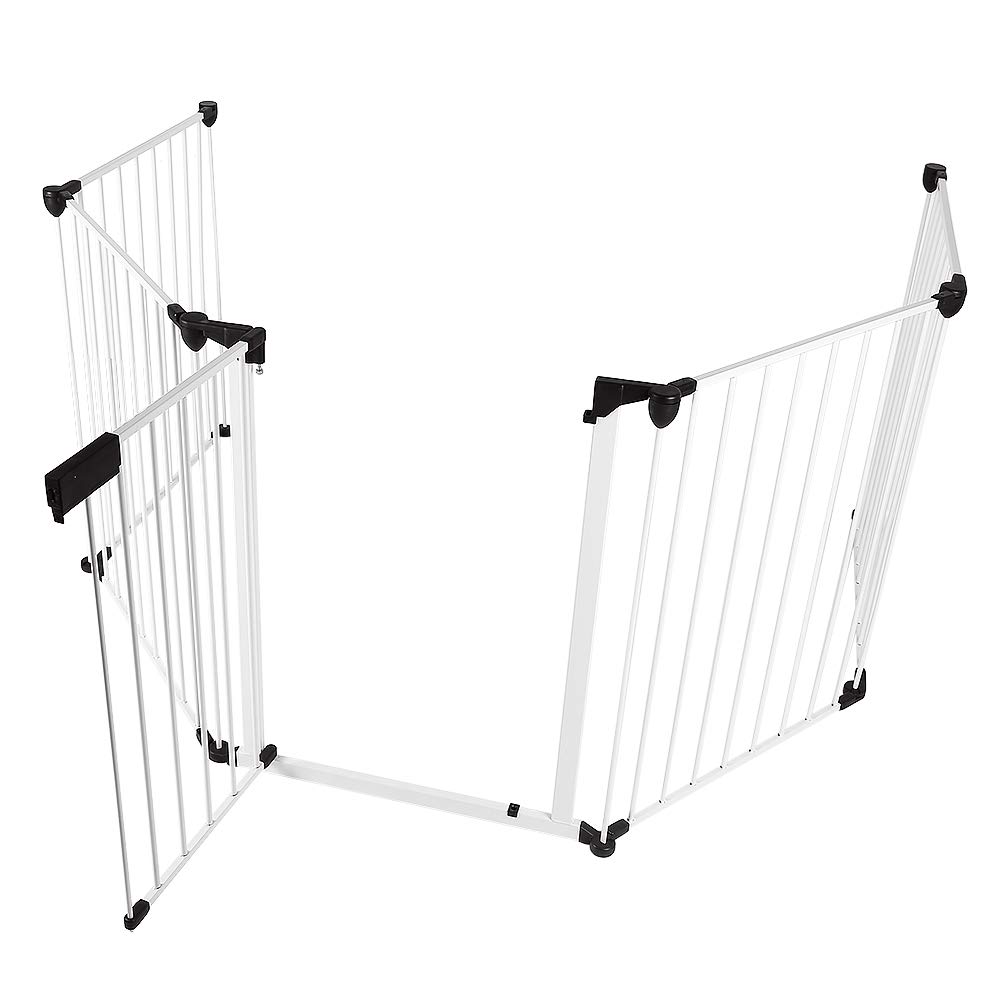 Barrera de seguridad infantil – Barrera de protección para chimenea – 300 cm – Barrera de protección – 5 paneles – Material: Q195 acero y plástico ABS (blanco)