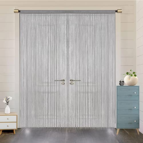 HSYLYM Door Curtain Window Curtains Door Decorations Room Dividers Decorations for Room,Doorways,Wall,Closet,Party and Furniture,One Piece Design,W96 xL90,Grey - Image 2