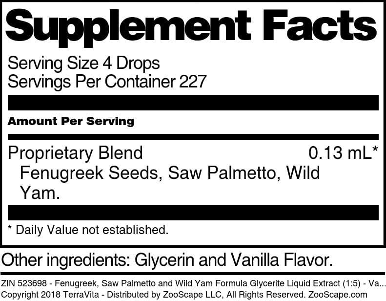 Miniatura 5 de TerraVita Fórmula de mejora de senos Extracto líquido de glicerita (15) - Sabor vainilla (1 oz, ZIN 523698)