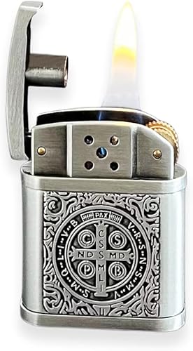 MYCHUS Encendedor vintage tallado con brazo elevador antiguo, encendedor de queroseno, regalos únicos para hombres, ideas de velas de cumpleaños