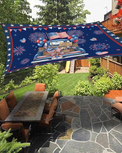 Independence Day Truck Sun Shade Sail Outdoor 6.5'x10', Blue Star