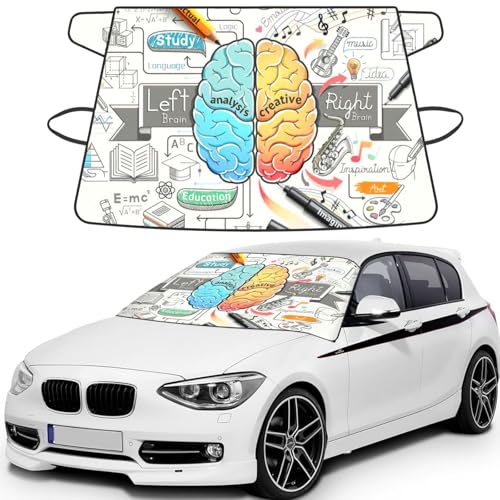 Bâche de pare-brise motif cerveau humain pour une couverture hivernale auto