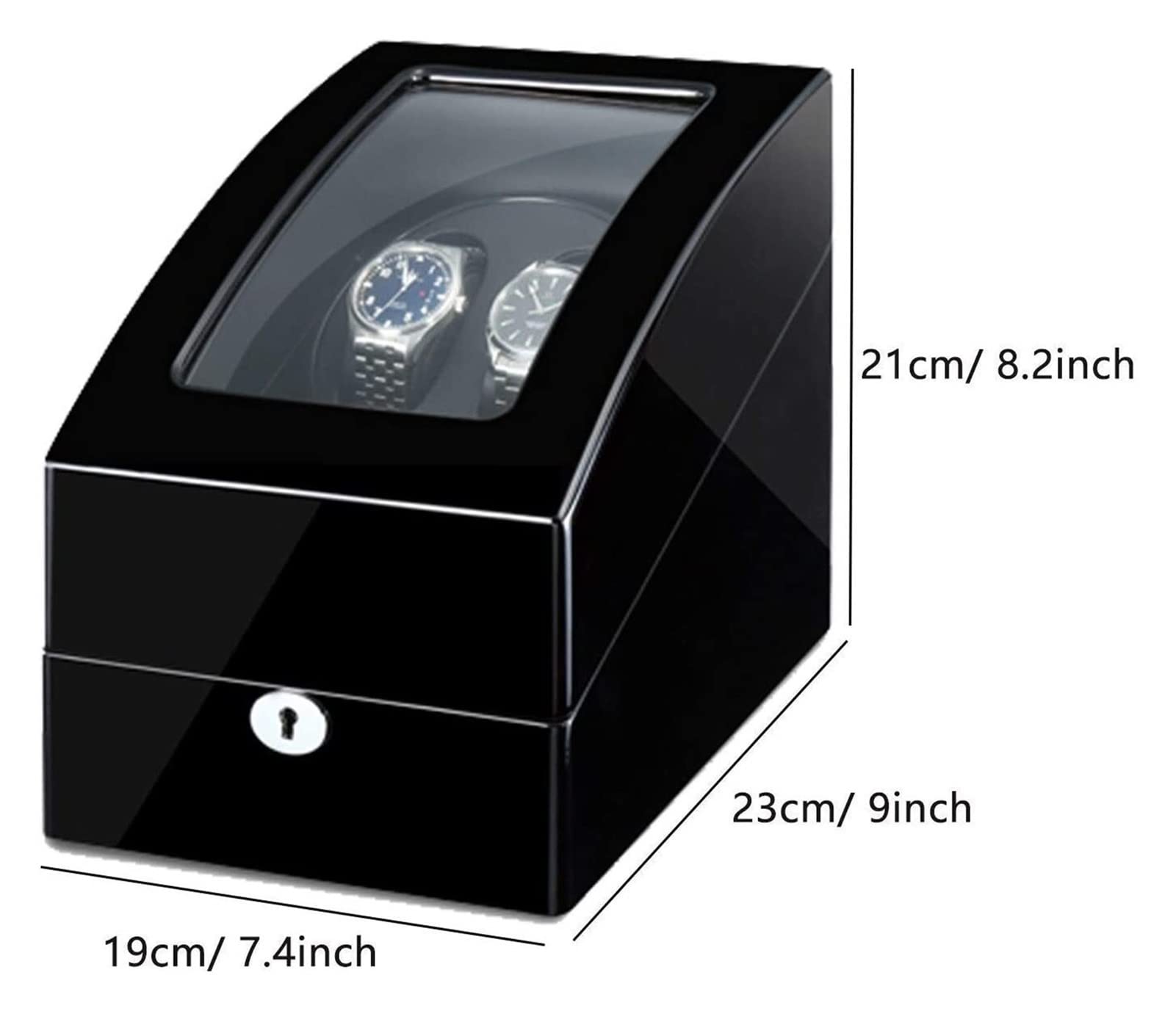 Kronleuchter Automatic Watch Winder Box für 2 Uhren + 3 Speicher mit LED -Licht Klavierfarbe Außenausstattung Motors Fit Frauen Männer Uhr Accessoires (Farbe: Rot + Schwarz) Kronleuchter