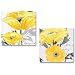 Gray Yellow Flower Floral Canvas Wall Art Modern Prints