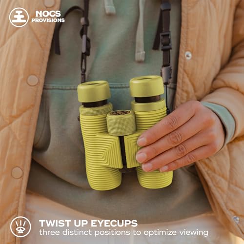 Image of Nocs Provisions Field Issue 8x32 Waterproof Binoculars, 8X Magnification, Bak4 Prism, Wide View Multi-Coated Lenses for Bird Watching, Hunting & Wildlife Viewing - Banana Slug Yellow