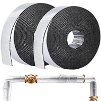 Isolierung Kanal Isolierung zum Wickeln 2\ Wide X 32.8 Ft Rohrisolierung zum Wickeln, Isolierung Heizungsrohre Wickeln, Rohrumwicklung, Rohrisolierungsfolie Isolierband mit Schaumstoff(2 Rolle)