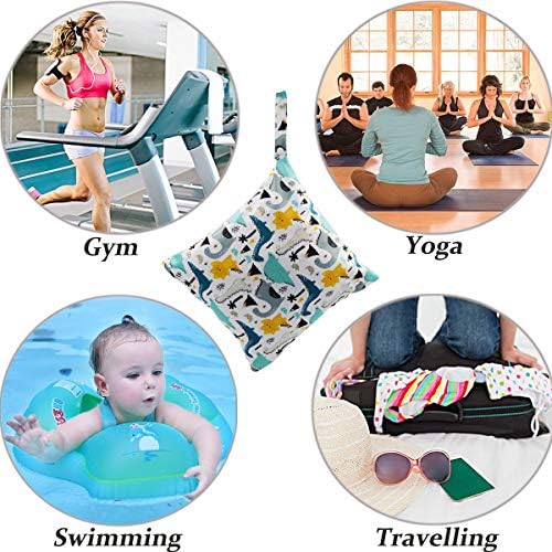 FenFang Wet Bag, Cloth Nappy Bags 3 PCS Produce Bags Wet Dry Suit Bag Storage Organiser, Waterproof Washable Reusable Large Double Zipper Bag for Baby Diapers Nappy Daycare Travel Beach Pool Gym Bag