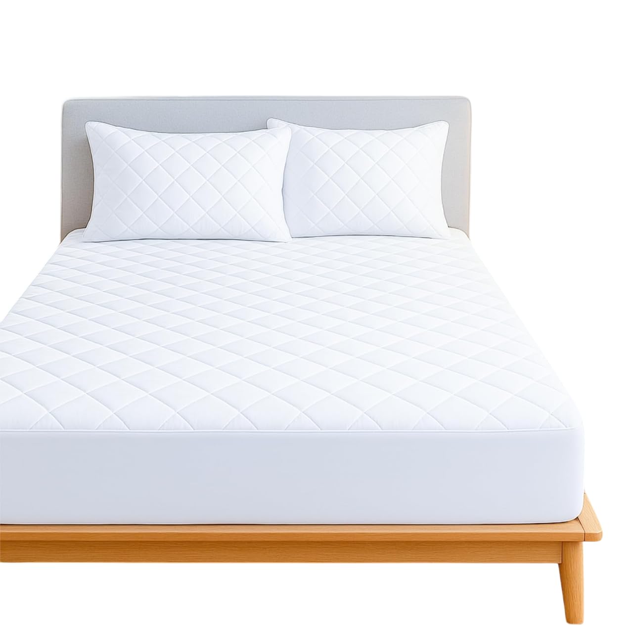 Oxford Homeware Double Mattress Protector Fits Up to 30 cm Extra Deep - Anti Allergy Breat...