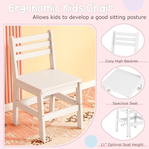 Image of Costzon Kids Vanity, Girls Vanity Set with Lighted Mirror, Bookshelf, Drawer, Storage Cabinet & Shelves, Toddler Makeup Vanity Desk Dressing Table, Wooden Kids Vanity Table and Chair Set (White)