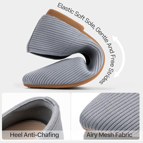 Image of Women Flats Non Slip Work Shoes Slip-On Pointed Toe Ballet Knit Softable Casual Business Flats Comfortable Dressy for Women