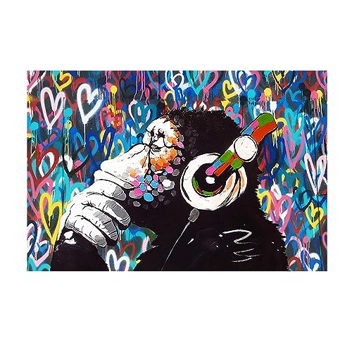 Affiche Graffiti Orang-outan art abstrait pour decoration salon moderne