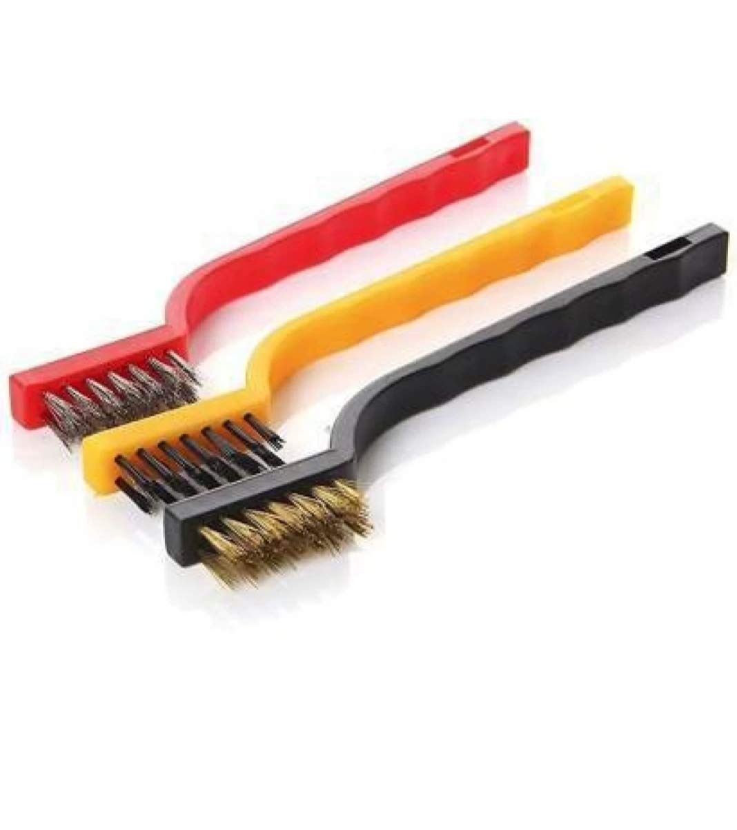Mini Wire Brush Set,Cleaning Tool Kit - Brass, Nylon, Stainless Steel Bristles 3 Pcs (Color May vary) (B08ZNQCZBY) Amazon Price History, Amazon Price Tracker