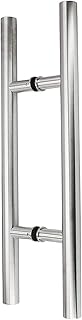 Top Hardware Stainless Steel 304 Ladder Style Back to Back Glass Door/Barn Door Push Pull Handle (24 in, Satin Finish)