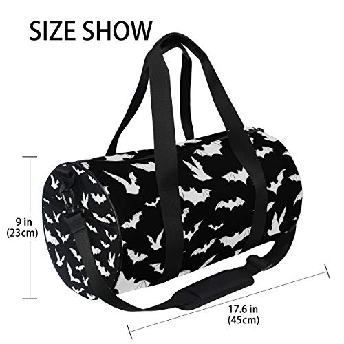 Gym Duffel Bag Bats Halloween Goth Training Duffle Bag BaLin Round Travel Sport Bags for Men Women