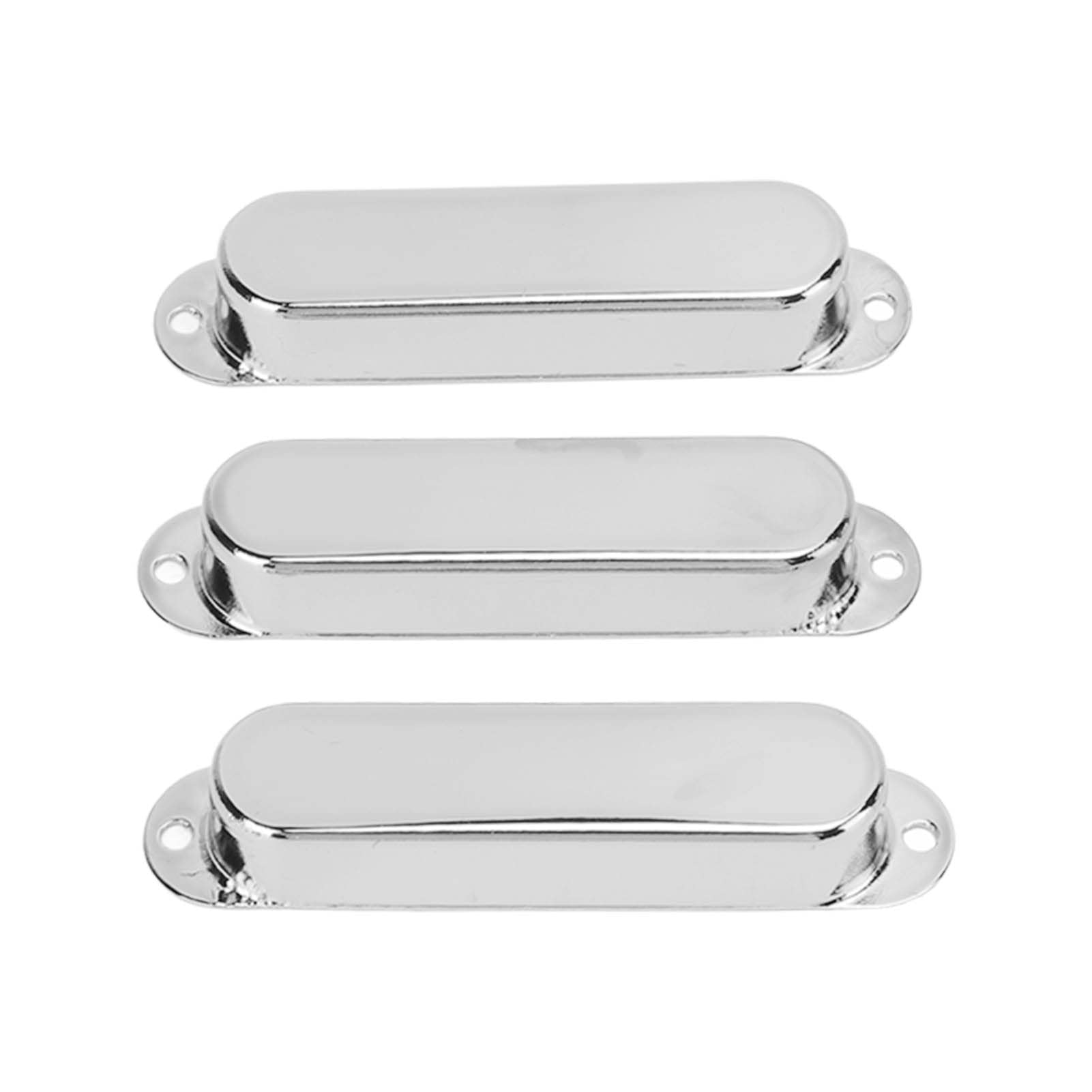 CHICIRIS 3-Pack Copper Electric Guitar Single Coil Pickup Covers, Noise Reducing, Easy Installation, Metallic Finish (Silver)