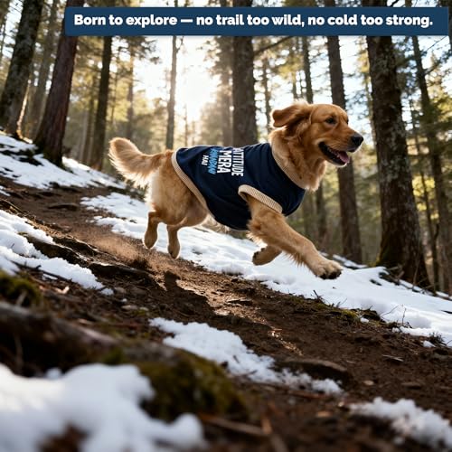 Image of JoyDaog Cozy Dog Winter Coat Blue Color 14 Inch(S)- inchAttitude Mera Khandani Hai inchPrinted Soft Cotton Trendy Apparel for Small Breeds | Indoor & Outdoor