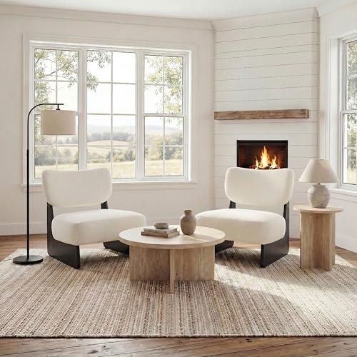 Sillón sin brazos acolchonado beige moderno miniatura 1
