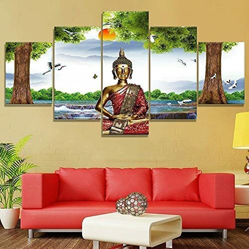 Tableau statue religieuse 5 panneaux : transformez vos murs vides en galerie d'art