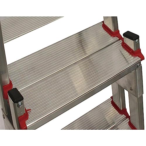 Banqueta de alumínio bilateral Art Factory Apolo com 3 degraus duplos