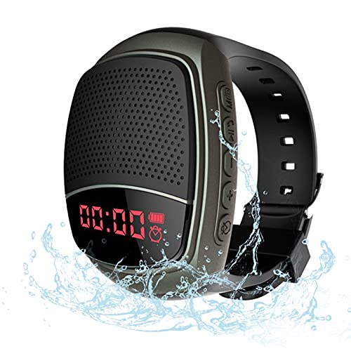 Wireless Wearable Wrist Portable Sports Bluetooth Speaker Watch with Timer Time Clock MP3 Player FM Radio Selfie Alarm Clock Stopwatch Countdown Watch Anti-Lost for Running, Hiking, Climbing