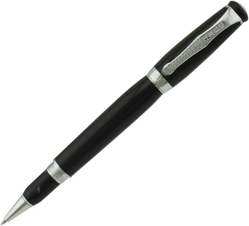 Lanxivi Duke Tutor Black Roller Ball Pen Mother Pearl Cap Top Snake Clip