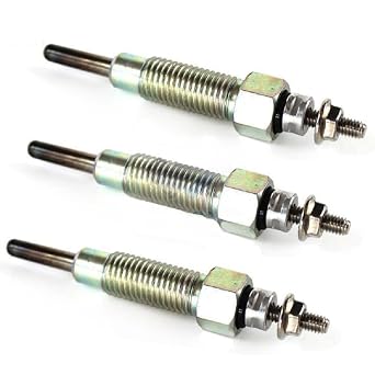 3PCS 10V Diesel Glow Plug Set Compatible with Isuzu 3LB1 3LD1 4LB1 4LE1 Engines Replaces 8-97106549-4 8-97106549-1 Fit for Hitachi Daewoo Mini Excavators
