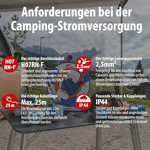 Brennenstuhl Rallonge de Camping CEE 230 V 10 m (H07RN-F 3G2,5 de Couleur Noire, câble d'alimentation de Camping pour Une Utilisation permanente en extérieur, IP44, fabriqué en Allemagne) - 6