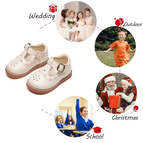 Image of PHIRAMIN Toddler Girl Mary Jane Dress Shoes-Little Girl School Uniform Shoes for Wedding Party