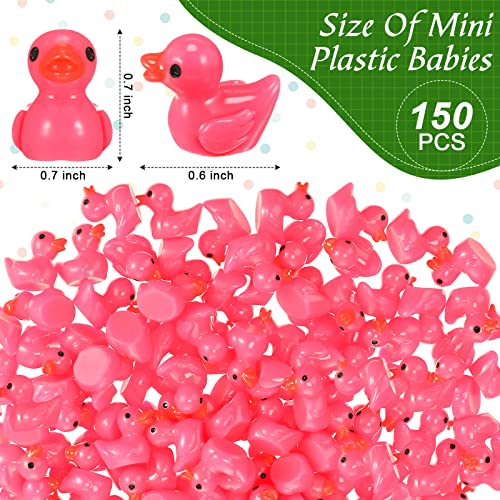 Outus OUTUS-MINI RESIN DUCKS-87 150 Pcs Mini Resin Ducks Pink Tiny Ducks Miniature Ducks Bulk Small Plastic Duckies Figures For Valentine'S Day Office Home Hide And Seek Prank Game Craft Dollhouse Party Favors Gift thumb #1