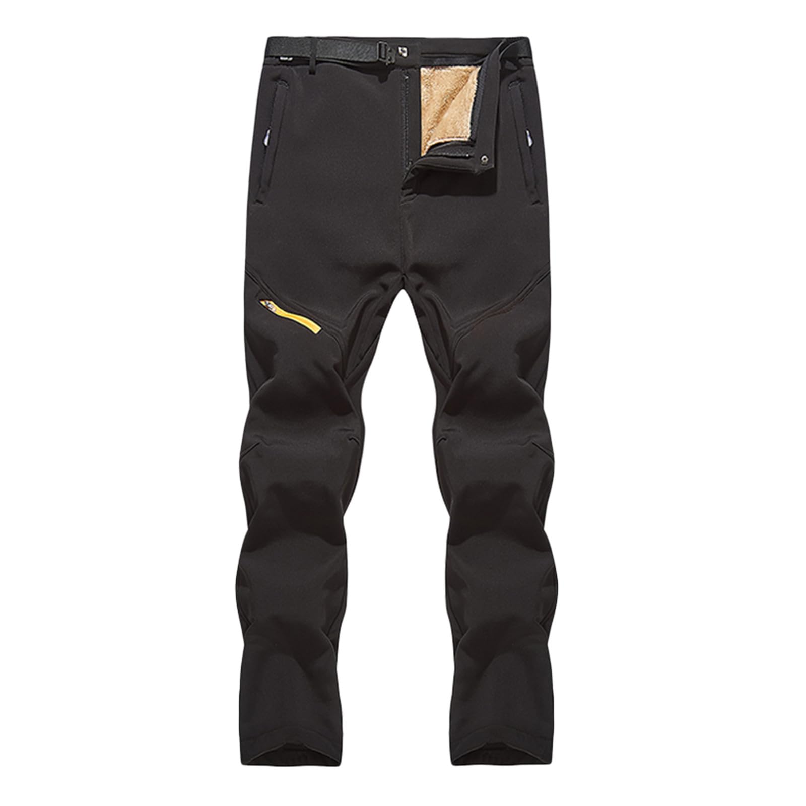 Generisch Pantalones de invierno para hombre, forro polar, desmontable, dos piezas, doble engrosado, cálido pantalón de esquí