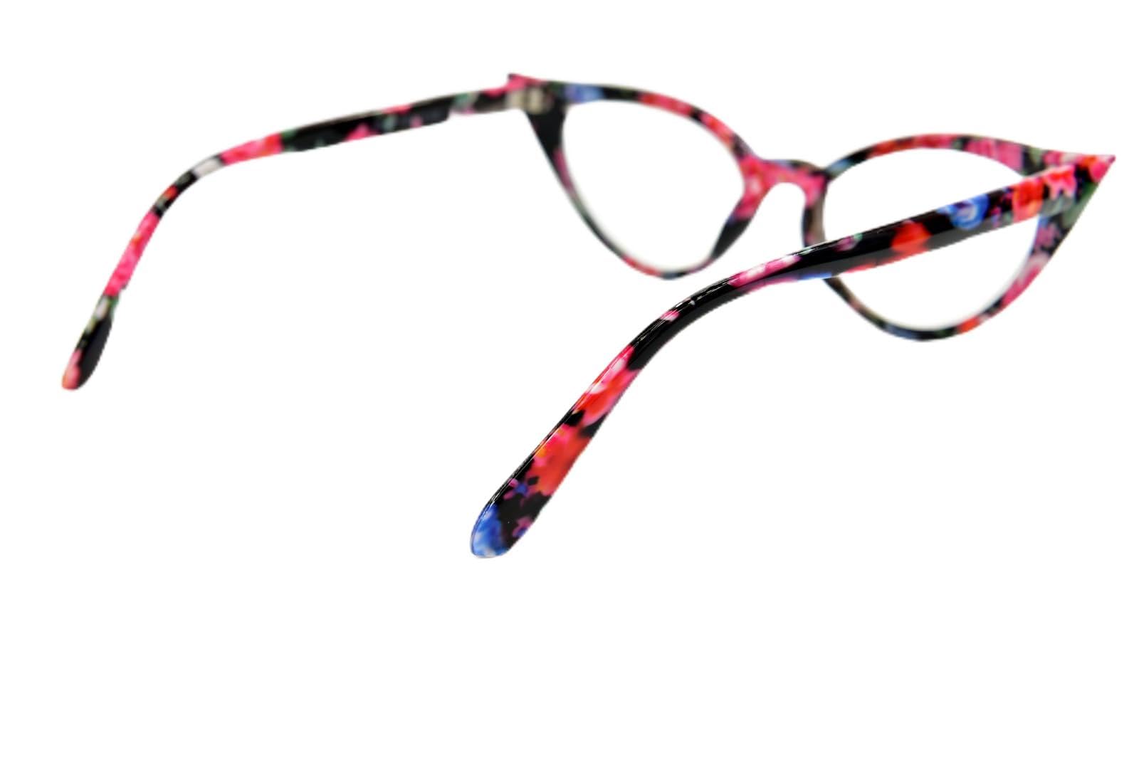 Fads & Fashions Unisex Floral Mt57 Retro 1950S 1960S Cat Eye Vintage Fashion Reading Glasses, Metal Hinges ( 3.0)