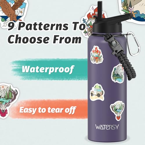 Image of 40oz Insulated Water Bottle (Cold for 48 Hrs),BPA Free&Leak Proof,Stainless Steel Water Flask,Water Jug with Straw Spout Lids for Gym,Hiking,Travel,Purple