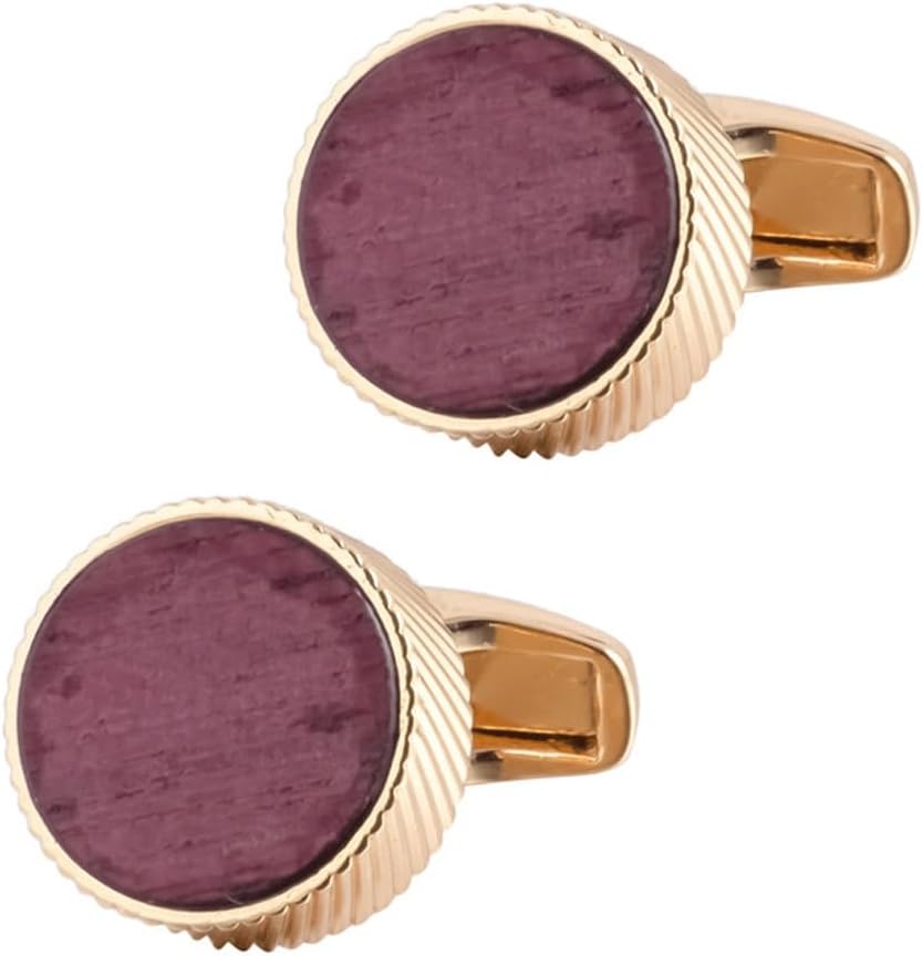 MVNOIRE ラウンドソリッドウッドカフスメンズフレンチシャツウッドカフスアクセサリー