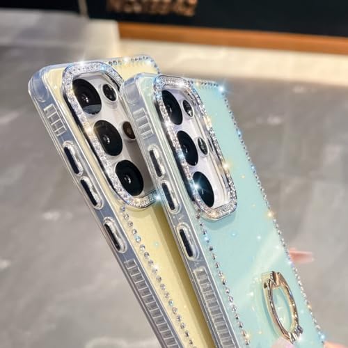 Coque rigide avec anneau Samsung A35 jaune protectrice avec support rotatif intégré - 3
