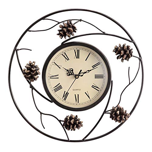 Spi Home Pinecone Wall Clock, White, 2.5" X 12.5" X 12.5" #TOP27