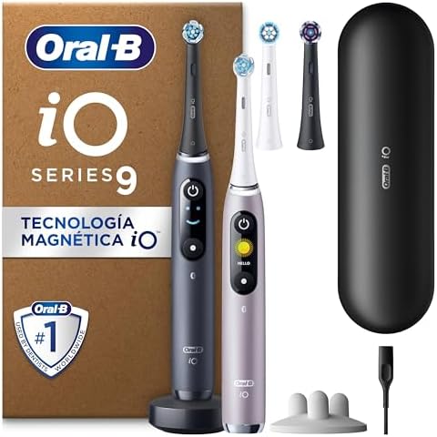 Oral-B iO 9 Cepillo De Dientes Eléctrico Negro y Rosa, 3 Cabezale...