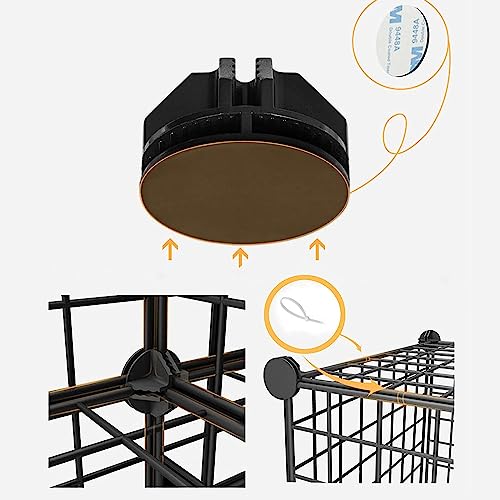 Cage à furet et chat avec étagères de bacs de rangement et bibliothèque modulaire