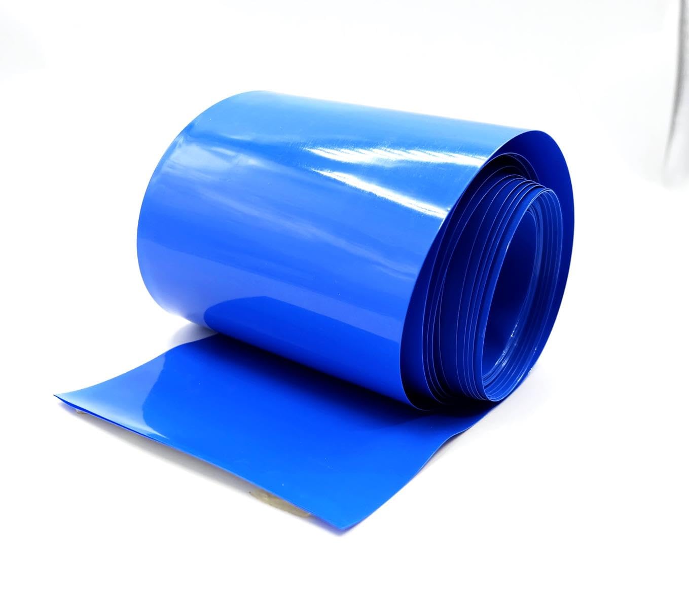 Guaina termorestringente in PVC da 2 m, 285 mm ~ 580 mm, guaina per cavo termorestringente blu nero, copertura per pellicola per batteria al litio 18650, larghezza 320 mm x 2 m