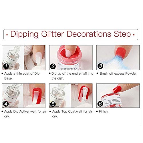 Nagel Acrylpulver, Acrylpulver Nägel 6 Farben Nail Dip Tauchpulver Nail Art Decoration Kit Nagelset Dip Pulver Nägel für… – Bild 7