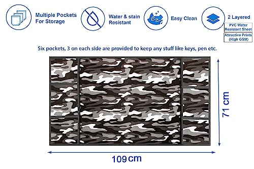 Image of The Furnishing Tree Fridge Top Cover Compatible for Samsung RR23C2F35DX /HL, 215 LTR WxL 71x109 in CM Camouflage Pattern Grey