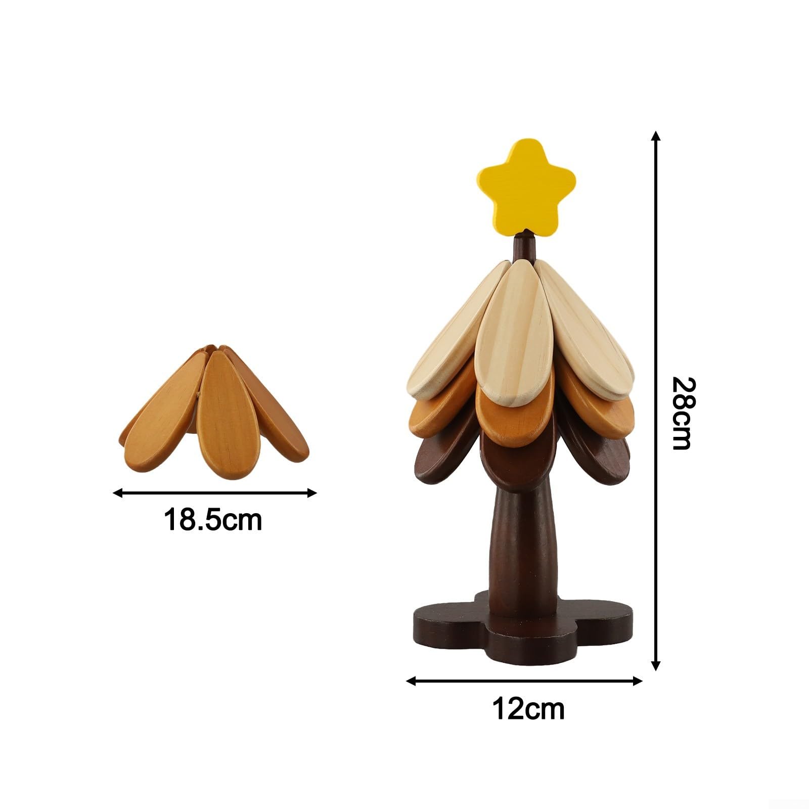 Dessous de verre en bois naturel pour plats chauds (jaune)