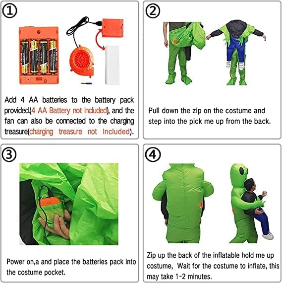 Miniatura 6 de Inflatable Alien Costume for Adult Halloween Costume Alien Blow Up Fantasy Costume Blow up Costume