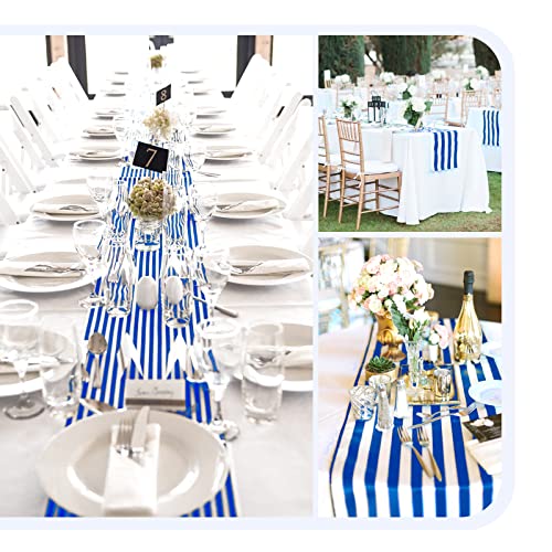10 Pack Striped Table Runner Polyester Table Decor Classic Blue And White Striped Table Runner Modern Elegant Design For Indoor Outdoor Party Events Banquet Wedding (12 X 72 Inch) #TOP5